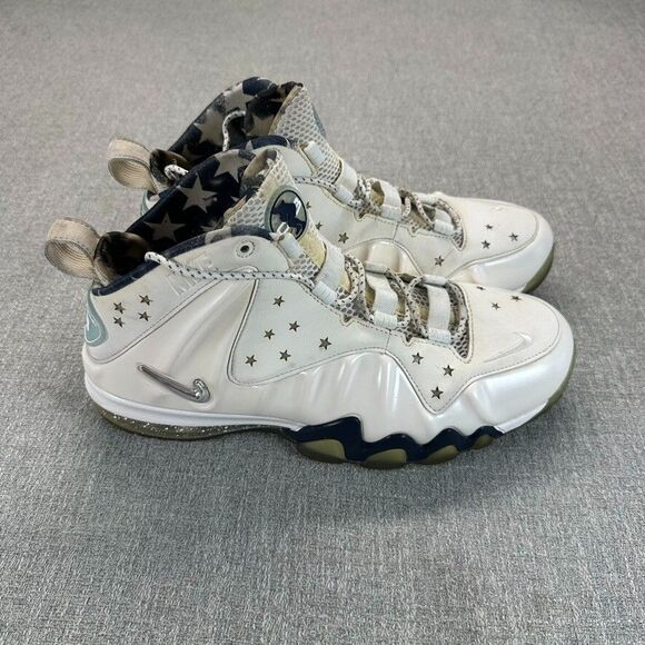 Nike Barkley Posite Max Men's Size 11 White & Metallic Silver 588527-100 Rare